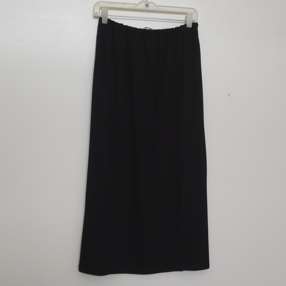 New Carol Peretz Long Black Skirt with Side Slit